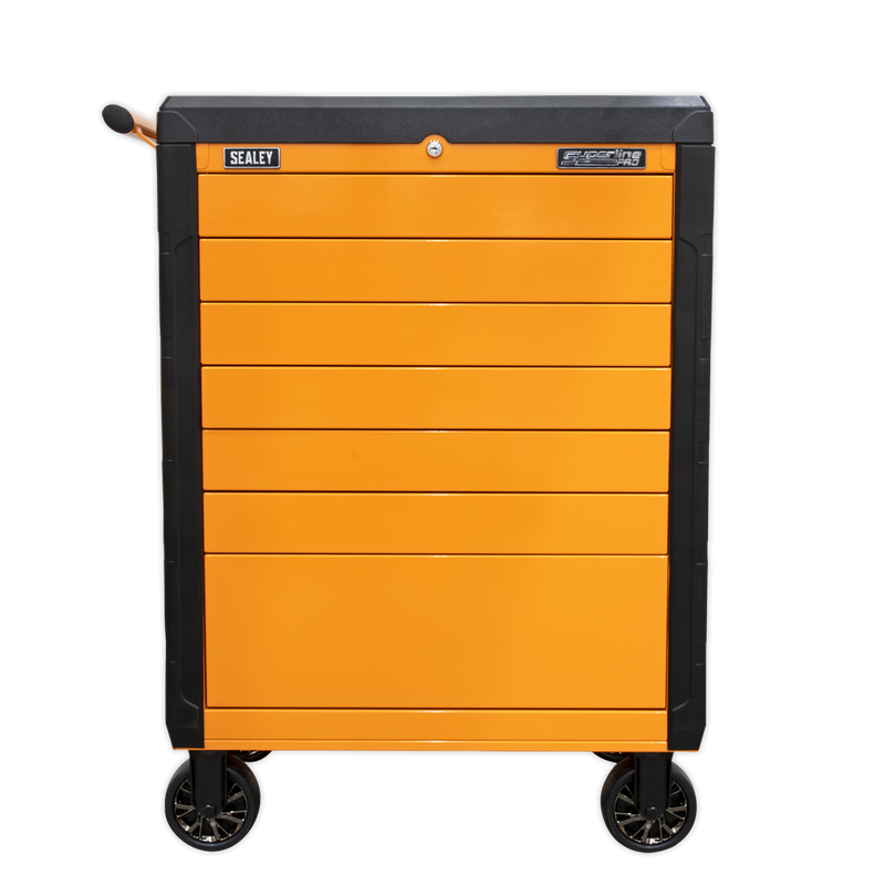 Rollcab 7 Drawer Push-To-Open Hi-Vis Orange | Pipe Manufacturers Ltd..