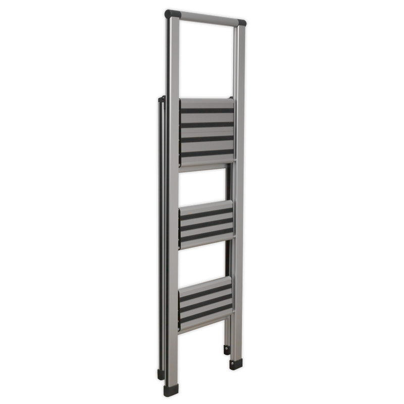 Aluminium Professional Folding Step Ladder 3-Step 150kg Capacity | Pipe Manufacturers Ltd..