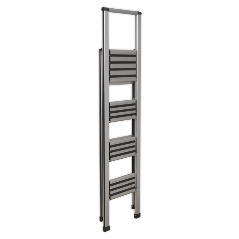 Aluminium Professional Folding Step Ladder 4-Step 150kg Capacity | Pipe Manufacturers Ltd..
