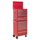 Topchest, Mid-Box & Rollcab Combination 14 Drawer with Ball Bearing Slides - Red | Pipe Manufacturers Ltd..