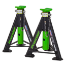 Axle Stands (Pair) 6tonne Capacity per Stand - Green | Pipe Manufacturers Ltd..