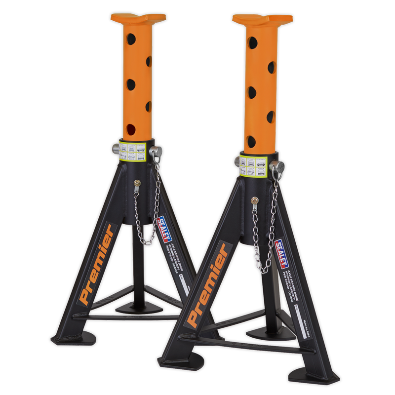 Axle Stands (Pair) 6tonne Capacity per Stand - Orange | Pipe Manufacturers Ltd..