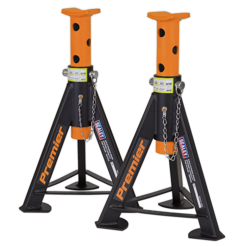 Axle Stands (Pair) 6tonne Capacity per Stand - Orange | Pipe Manufacturers Ltd..