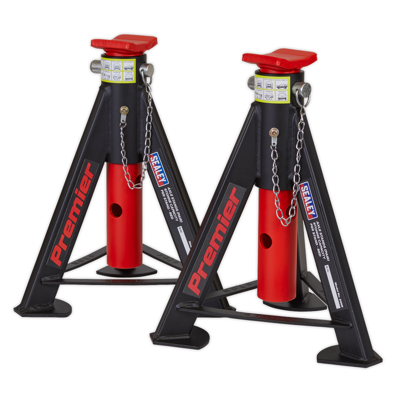Axle Stands (Pair) 6tonne Capacity per Stand - Red | Pipe Manufacturers Ltd..