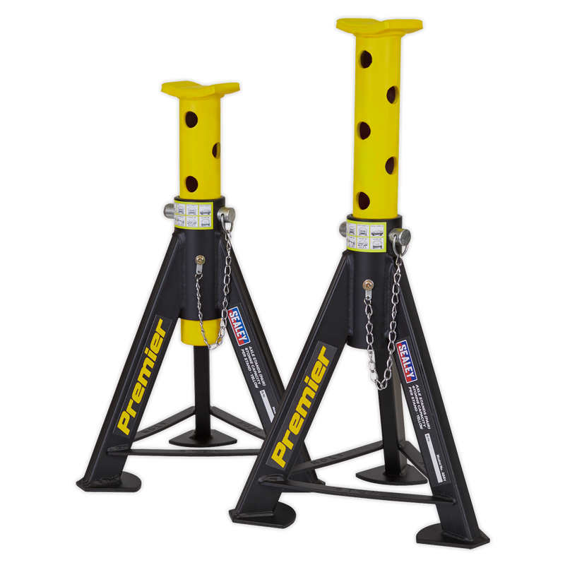 Axle Stands (Pair) 6tonne Capacity per Stand - Yellow | Pipe Manufacturers Ltd..