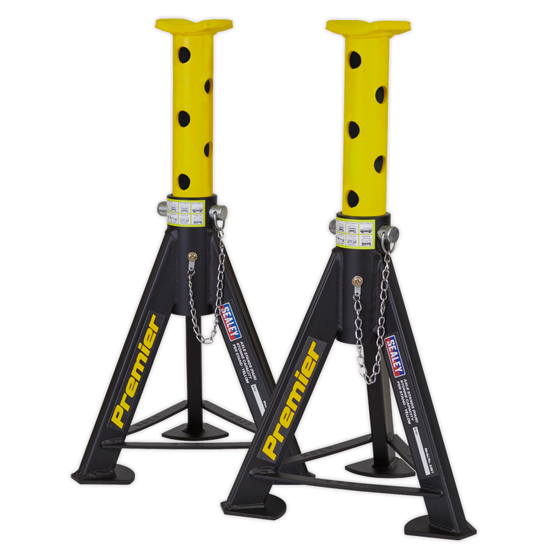 Axle Stands (Pair) 6tonne Capacity per Stand - Yellow | Pipe Manufacturers Ltd..