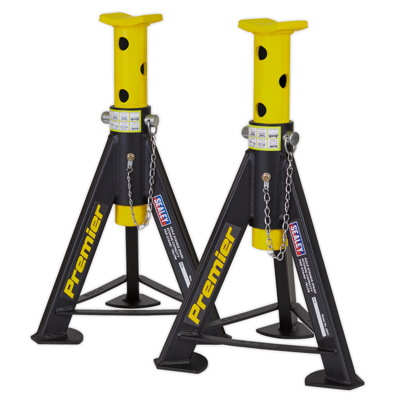 Axle Stands (Pair) 6tonne Capacity per Stand - Yellow | Pipe Manufacturers Ltd..