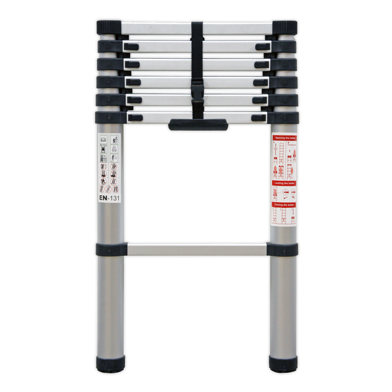 Aluminium Telescopic Ladder 7-Tread EN 131 | Pipe Manufacturers Ltd..