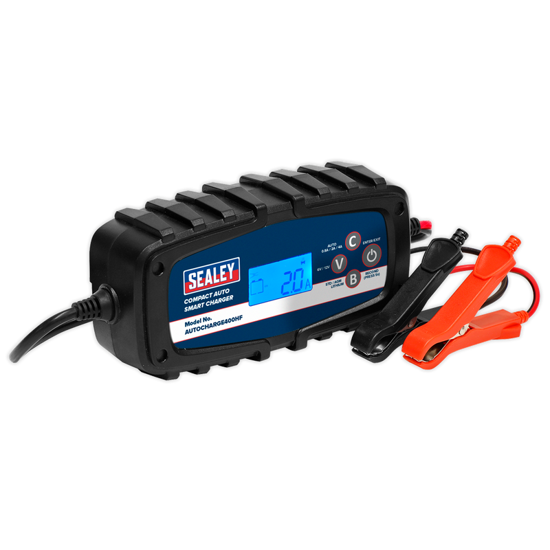 Compact Auto Smart Charger 4A 9-Cycle 6/12V - Lithium | Pipe Manufacturers Ltd..