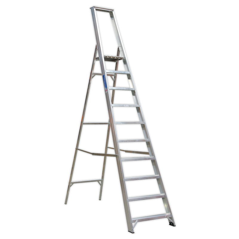 Aluminium Step Ladder 10-Tread Industrial BS 2037/1 | Pipe Manufacturers Ltd..