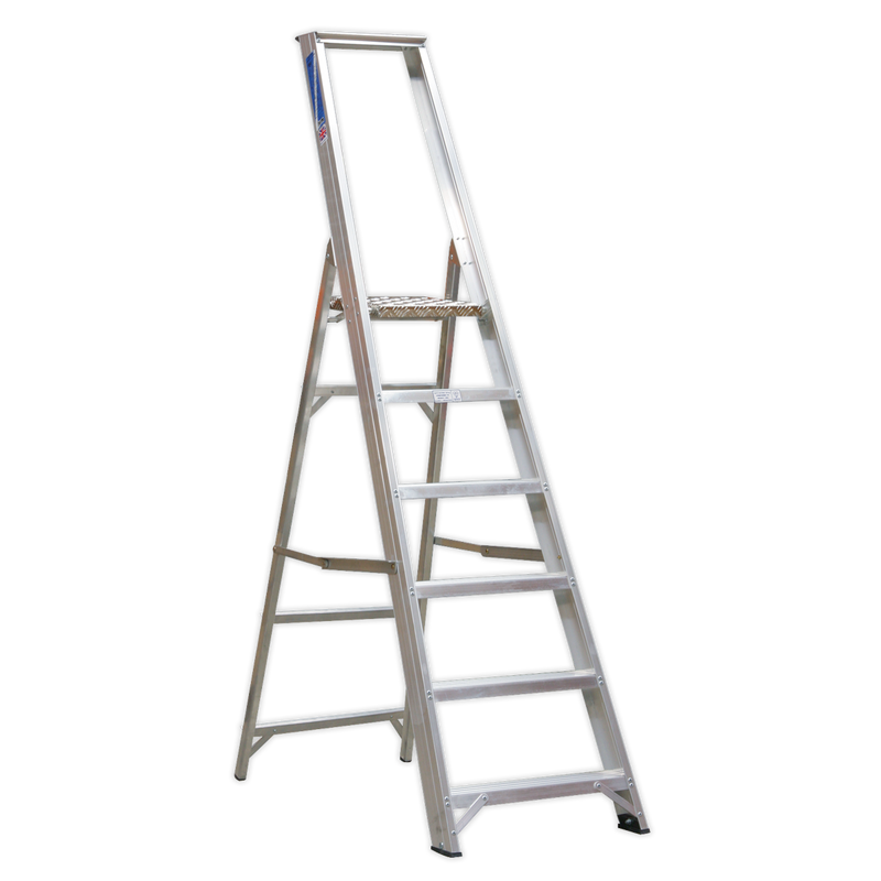 Aluminium Step Ladder 6-Tread Industrial BS 2037/1 | Pipe Manufacturers Ltd..