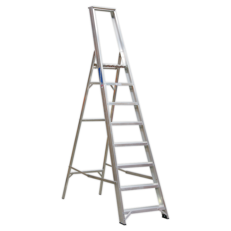Aluminium Step Ladder 8-Tread Industrial BS 2037/1 | Pipe Manufacturers Ltd..