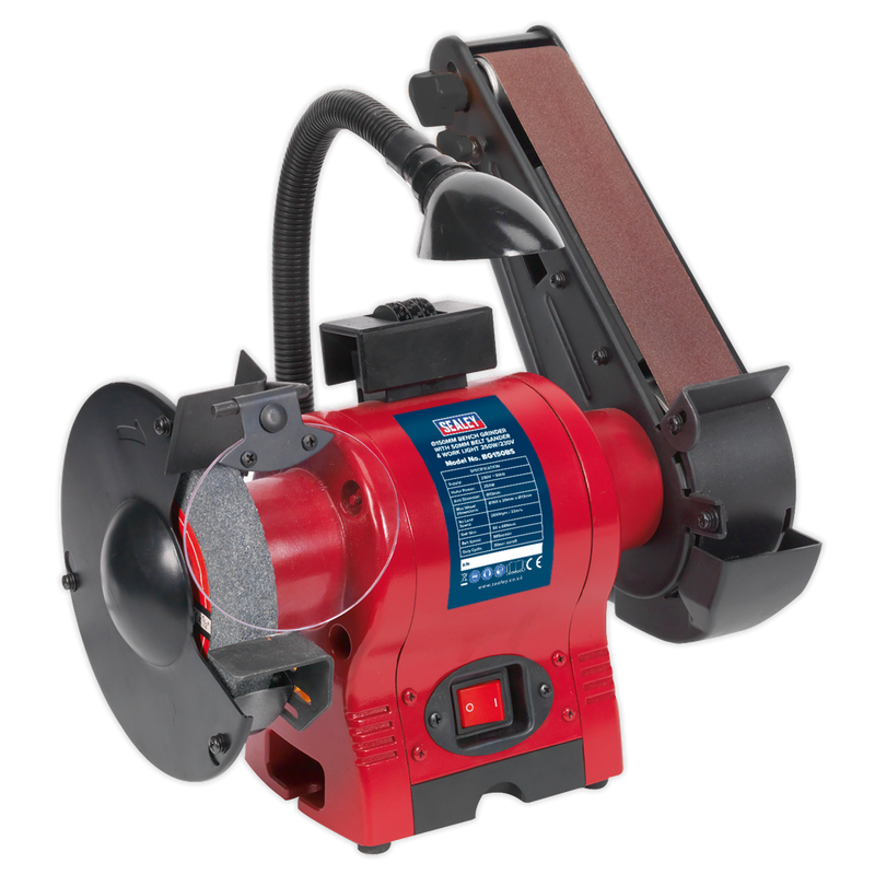 Bench Grinder ¯150mm with 50mm Belt Sander & Work Light 250W/230V | Pipe Manufacturers Ltd..