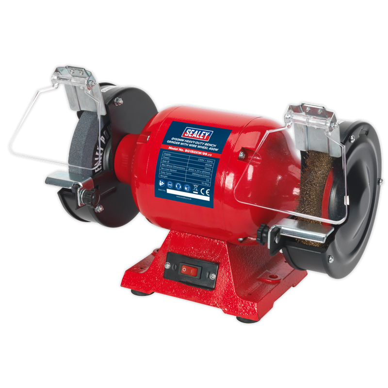 Bench Grinder ¯150mm with Wire Wheel 450W/230V Heavy-Duty | Pipe Manufacturers Ltd..