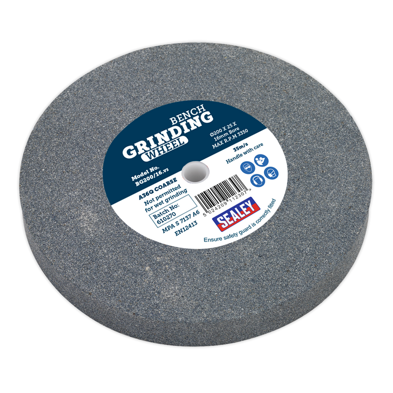 Grinding Stone ¯200 x 25mm ¯16mm Bore A36Q Coarse | Pipe Manufacturers Ltd..