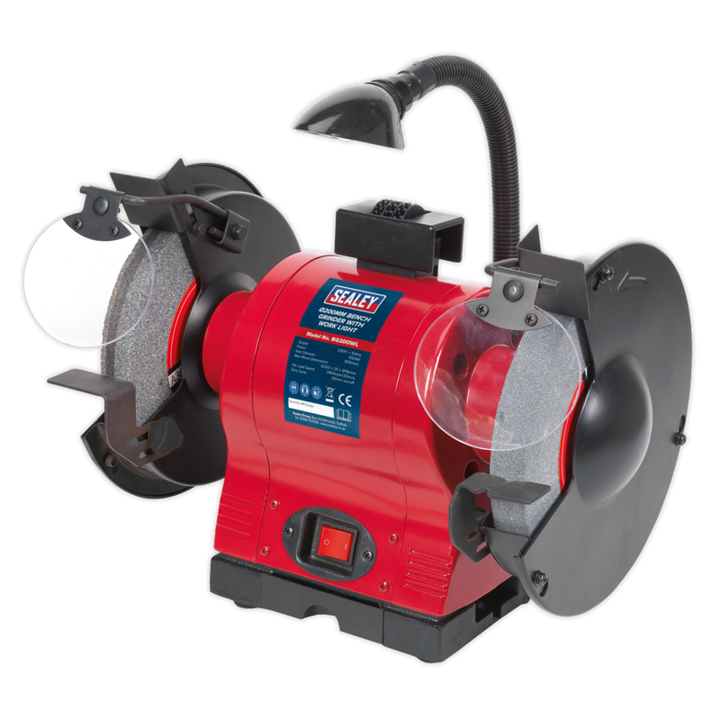 Bench Grinder ¯200mm with Work Light 550W/230V | Pipe Manufacturers Ltd..