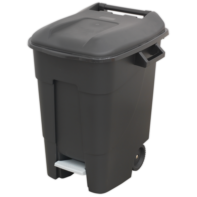 Refuse/Wheelie Bin with Foot Pedal 100L - Black | Pipe Manufacturers Ltd..