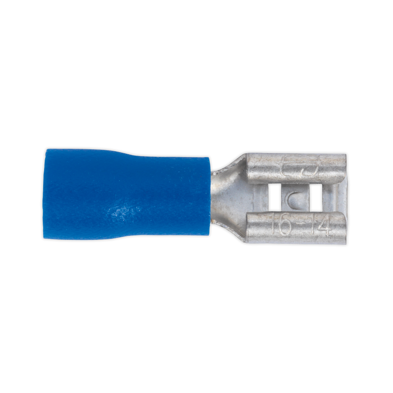 Push-On Terminal 4.8mm Female Blue Pack of 100 | Pipe Manufacturers Ltd..