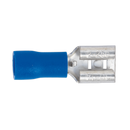 Push-On Terminal 6.3mm Female Blue Pack of 100 | Pipe Manufacturers Ltd..