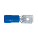 Push-On Terminal 6.3mm Male Blue Pack of 100 | Pipe Manufacturers Ltd..