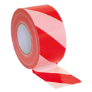 Hazard Warning Barrier Tape 80mm x 100m Red/White Non-Adhesive | Pipe Manufacturers Ltd..
