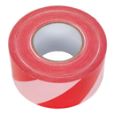 Hazard Warning Barrier Tape 80mm x 100m Red/White Non-Adhesive | Pipe Manufacturers Ltd..