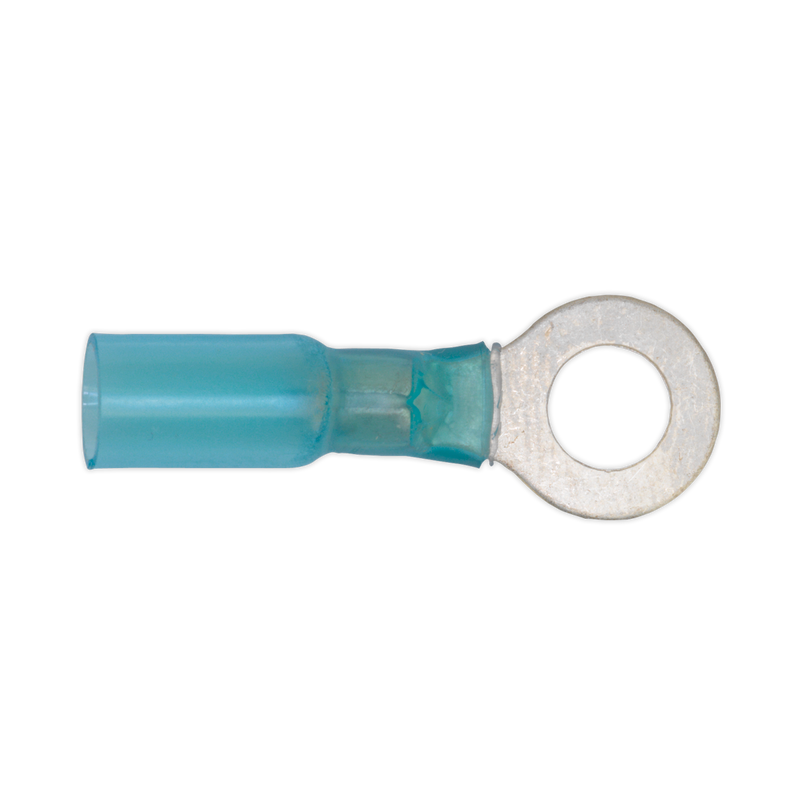 Heat Shrink Ring Terminal ¯8.4mm Blue Pack of 25 | Pipe Manufacturers Ltd..