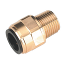 Straight Adaptor 15mm x 1/2"BSPT Brass (John Guest Speedfit¨ - MM011504N) | Pipe Manufacturers Ltd..