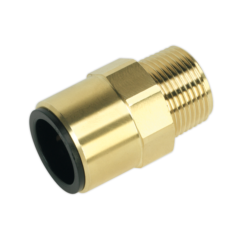 Straight Adaptor 22mm x 3/4"BSPT Brass (John Guest Speedfit¨ - MM012206N) | Pipe Manufacturers Ltd..