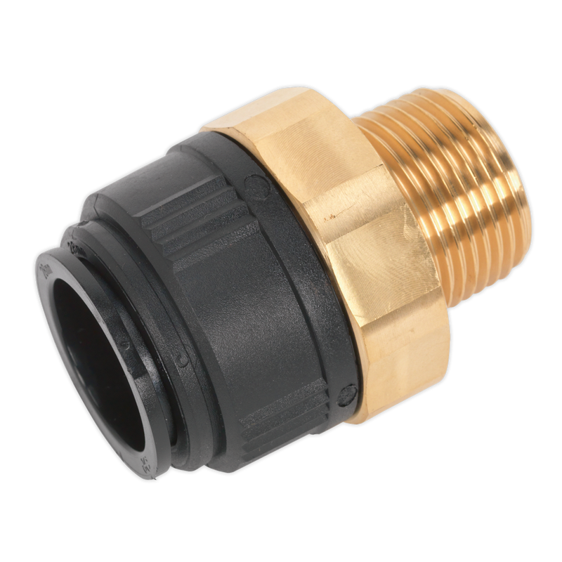 Straight Adaptor 28mm x 1"BSPT Brass (John Guest Speedfit¨ - MM012808N) | Pipe Manufacturers Ltd..