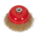 Brassed Steel Cup Brush ¯125mm M14 x 2mm | Pipe Manufacturers Ltd..