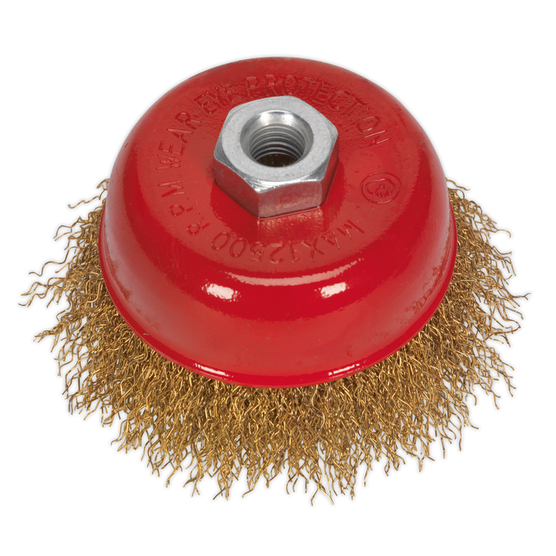 Brassed Steel Cup Brush ¯75mm M10 x 1.5mm | Pipe Manufacturers Ltd..