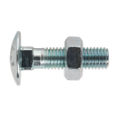 Coach Bolt & Nut M10 x 40mm Zinc DIN 603 Pack of 50 | Pipe Manufacturers Ltd..