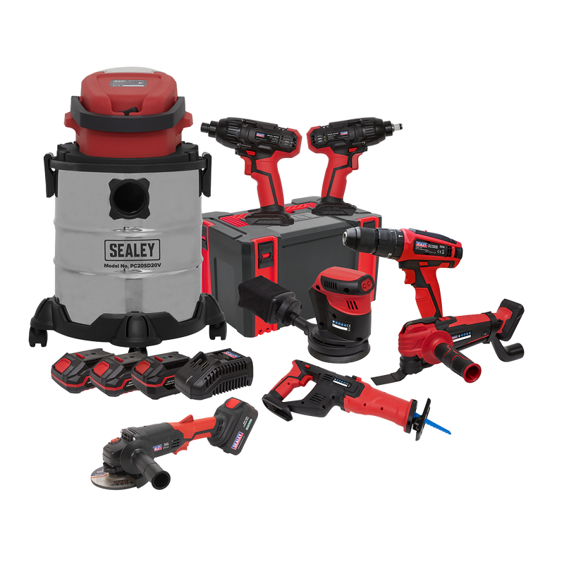 CP20V Series 8 x 20V Cordless Tool Combo - 4 Batteries | Pipe Manufacturers Ltd..