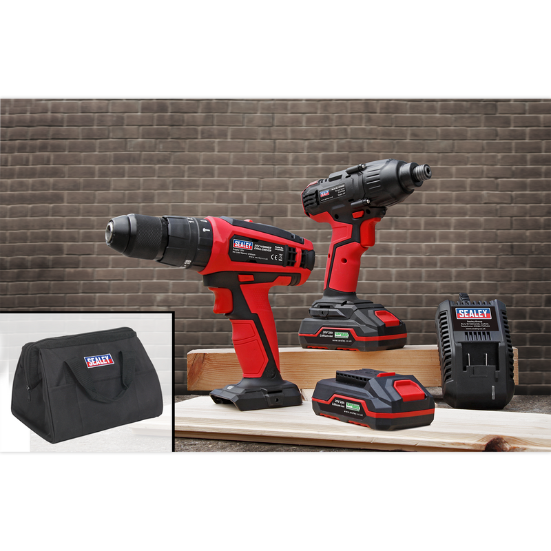 20V Cordless ¯13mm Hammer Drill/1/4"Hex Drive Impact Driver Combo Kit | Pipe Manufacturers Ltd..