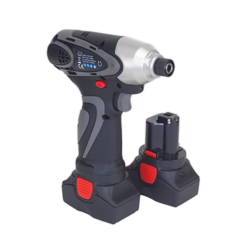 Cordless Impact Driver 1/4" Hex Drive 117Nm 14.4V 2Ah Lithium-ion - 2 Batteries 40min Charger | Pipe Manufacturers Ltd..