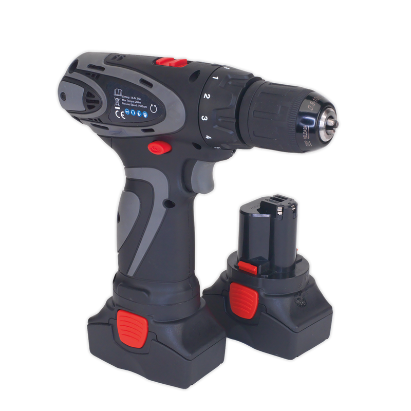 Cordless Drill/Driver ¯10mm 14.4V 2Ah Lithium-ion 10mm 2-Speed Motor - 2 Batteries 40min Charger | Pipe Manufacturers Ltd..