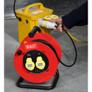 Cable Reel 25m 2 x 110V 1.5mm_ Heavy-Duty Thermal Trip | Pipe Manufacturers Ltd..