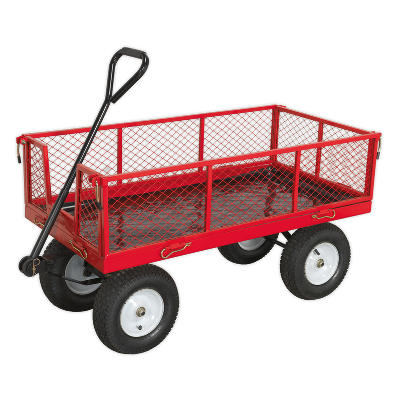 Platform Truck with Sides Pneumatic Tyres 450kg Capacity | Pipe Manufacturers Ltd..