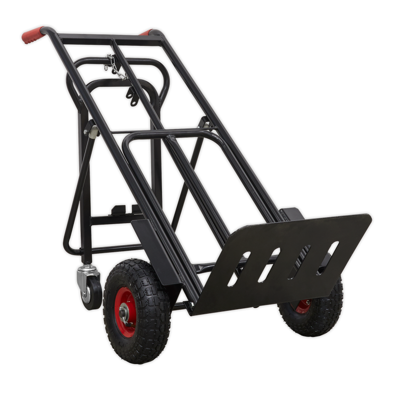 Heavy-Duty 3-in-1 Sack Truck with PU Tyres 300kg Capacity | Pipe Manufacturers Ltd..