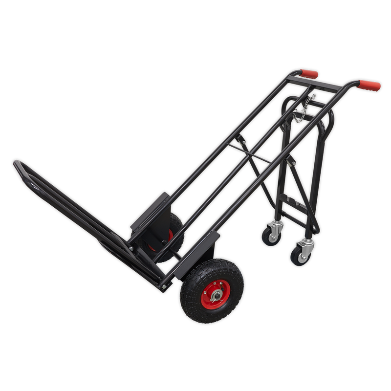 Heavy-Duty 3-in-1 Sack Truck with PU Tyres 300kg Capacity | Pipe Manufacturers Ltd..