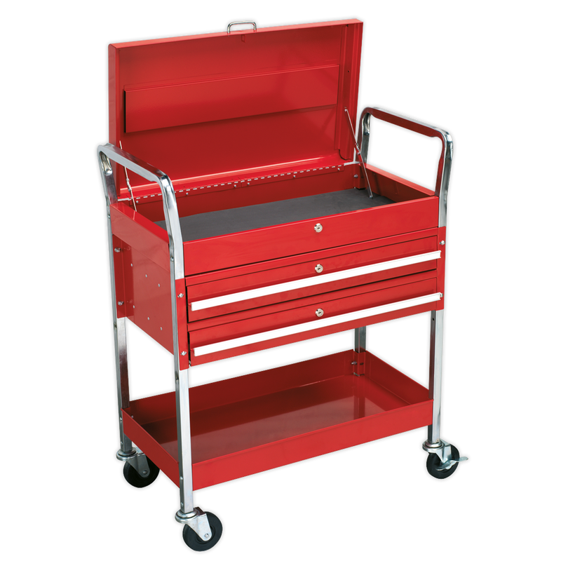 Trolley 2-Level Heavy-Duty with Lockable Top & 2 Drawers | Pipe Manufacturers Ltd..