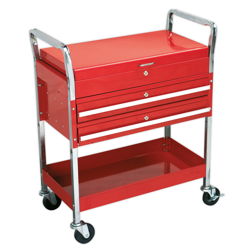 Trolley 2-Level Heavy-Duty with Lockable Top & 2 Drawers | Pipe Manufacturers Ltd..