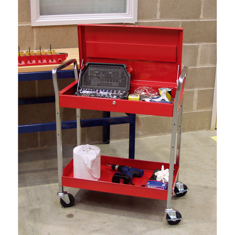 Trolley 2-Level Heavy-Duty with Lockable Top | Pipe Manufacturers Ltd..