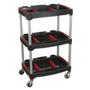 Workshop Trolley 3-Level Composite with Parts Storage | Pipe Manufacturers Ltd..