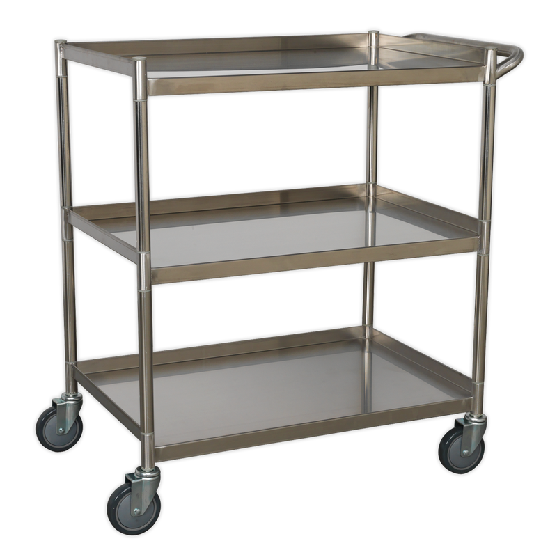 Workshop Trolley 3-Level Stainless Steel | Pipe Manufacturers Ltd..
