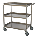 Workshop Trolley 3-Level Stainless Steel | Pipe Manufacturers Ltd..