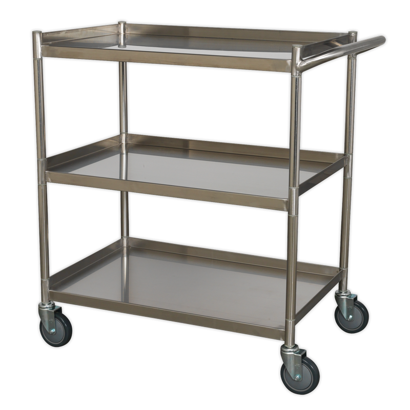 Workshop Trolley 3-Level Stainless Steel | Pipe Manufacturers Ltd..