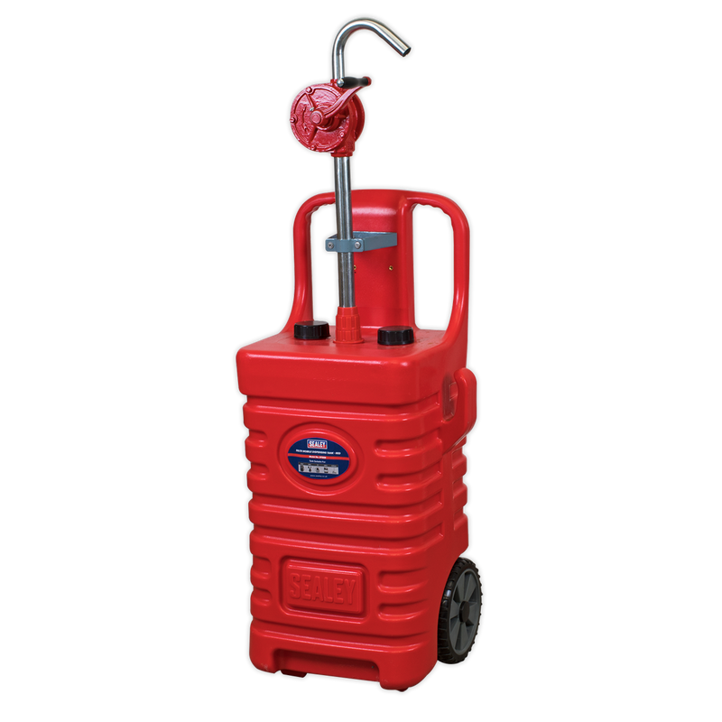 Mobile Dispensing Tank 55L with Oil Rotary Pump - Red | Pipe Manufacturers Ltd..
