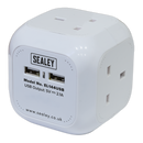 Extension Cable Cube 1.4m 4 x 230V + 2 x USB Sockets - White | Pipe Manufacturers Ltd..